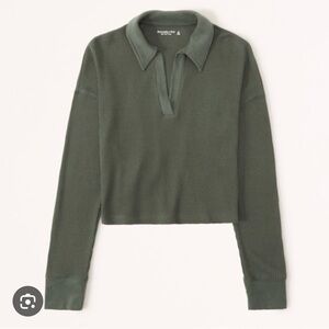 Abercrombie & Fitch Essential Long-sleeve Waffle Polo